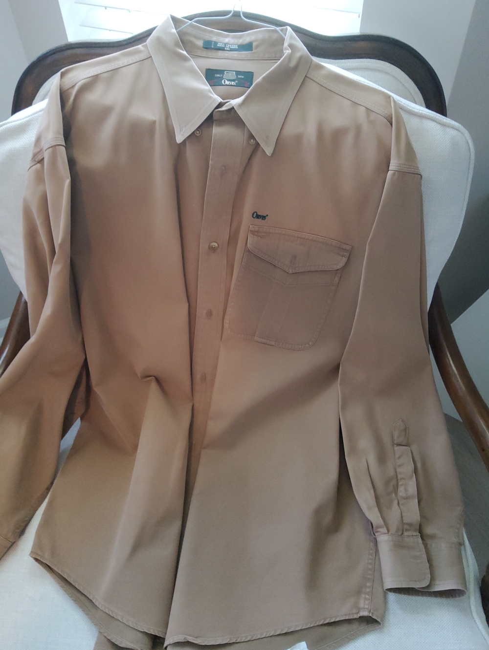Orvis Tan Long-Sleeve Button-Down Shirt XXL